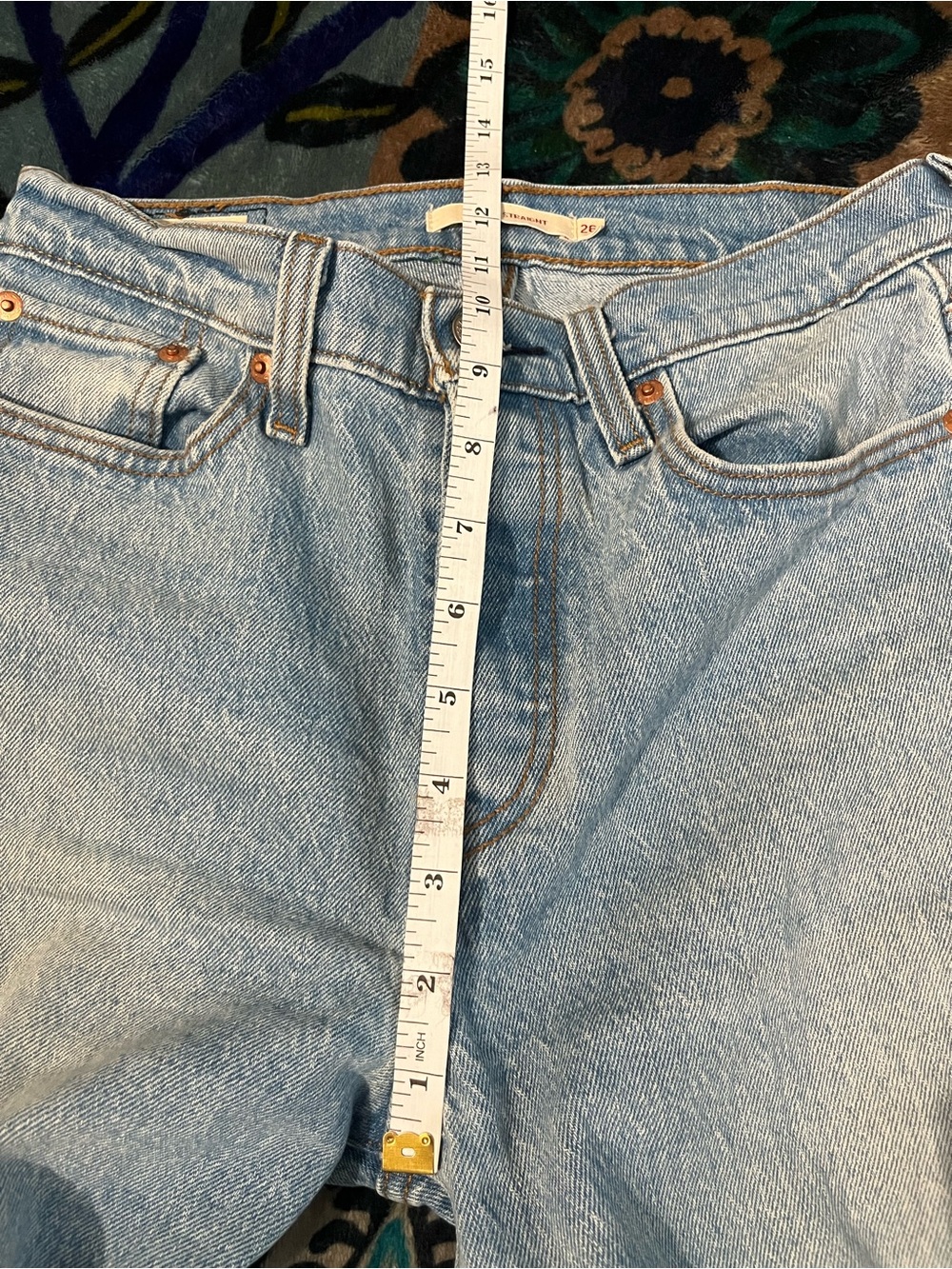 Levi's Light Blue High-Rise Button Fly Straight Leg Jeans for Women Size 26 - Picture 11 of 12